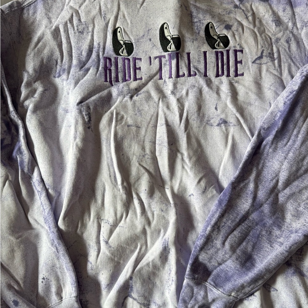 Disney Haunted Mansion Embroidered Purple Tie-Dye sweatshirt